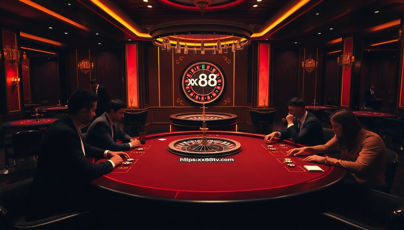 Experience high-stakes poker and luxury gaming at https://xx88tv.com/ in this vibrant casino scene.