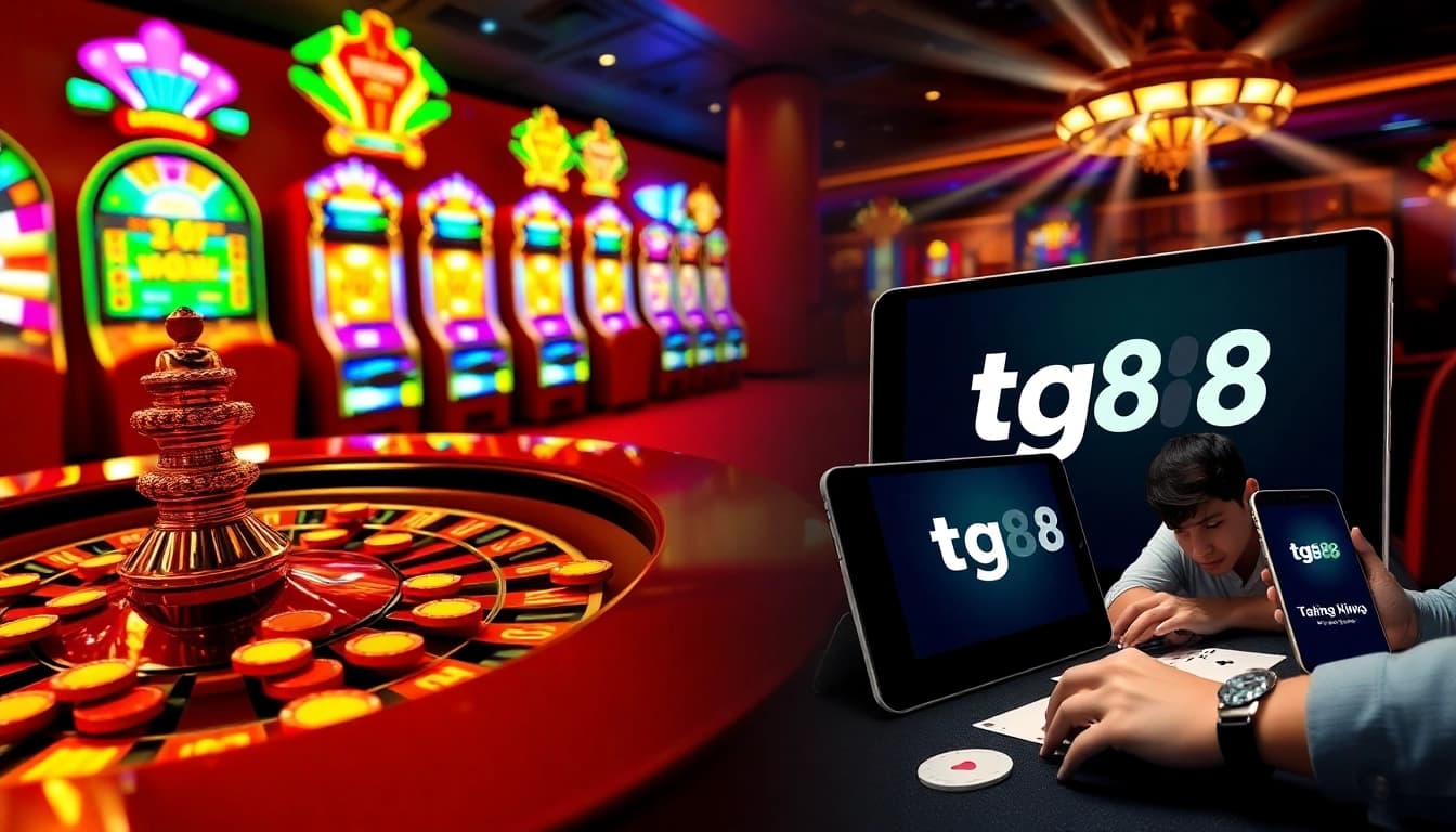 Experience thrilling gaming with tg88 đăng nhập on luxurious casino tables and vibrant slot machines.