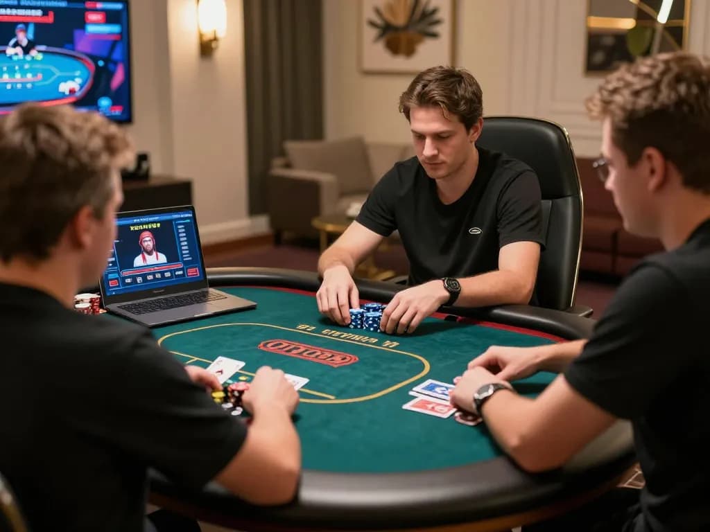 Engaging players enjoying dynamic online poker on VENOM889, showcasing strategic gameplay.