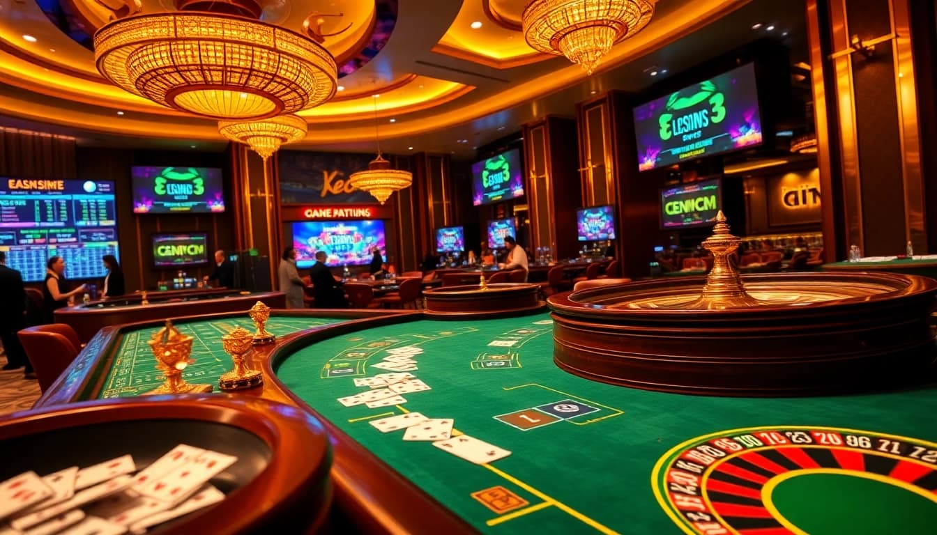 TG88 đăng nhập interface showcasing vibrant casino atmosphere with tables and gaming excitement.