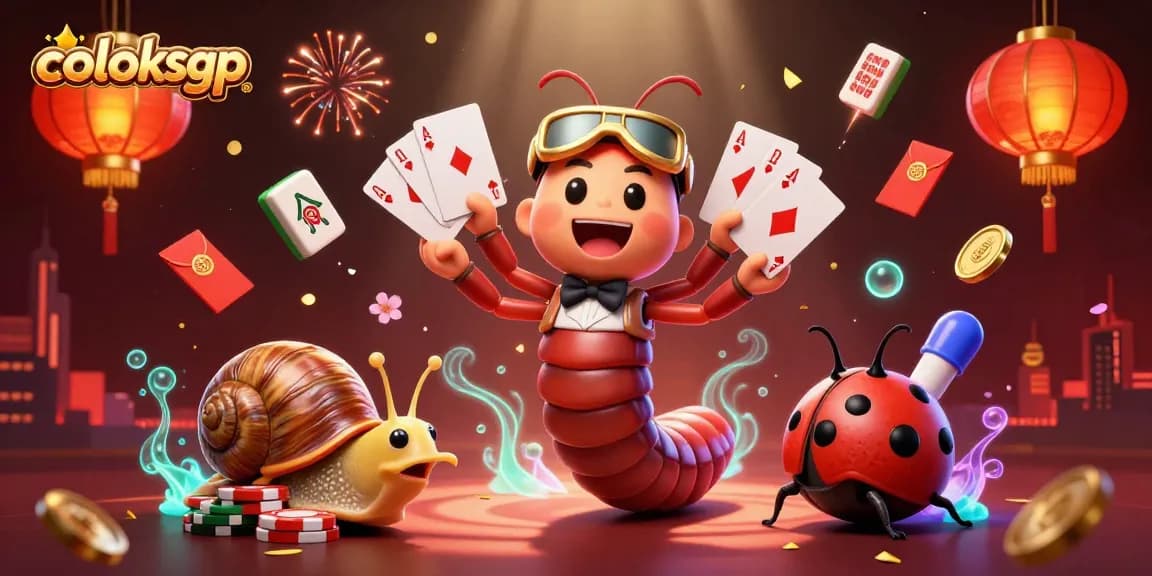 Permainan menarik di coloksgp dengan dealer kartun dan elemen kasino yang meriah.