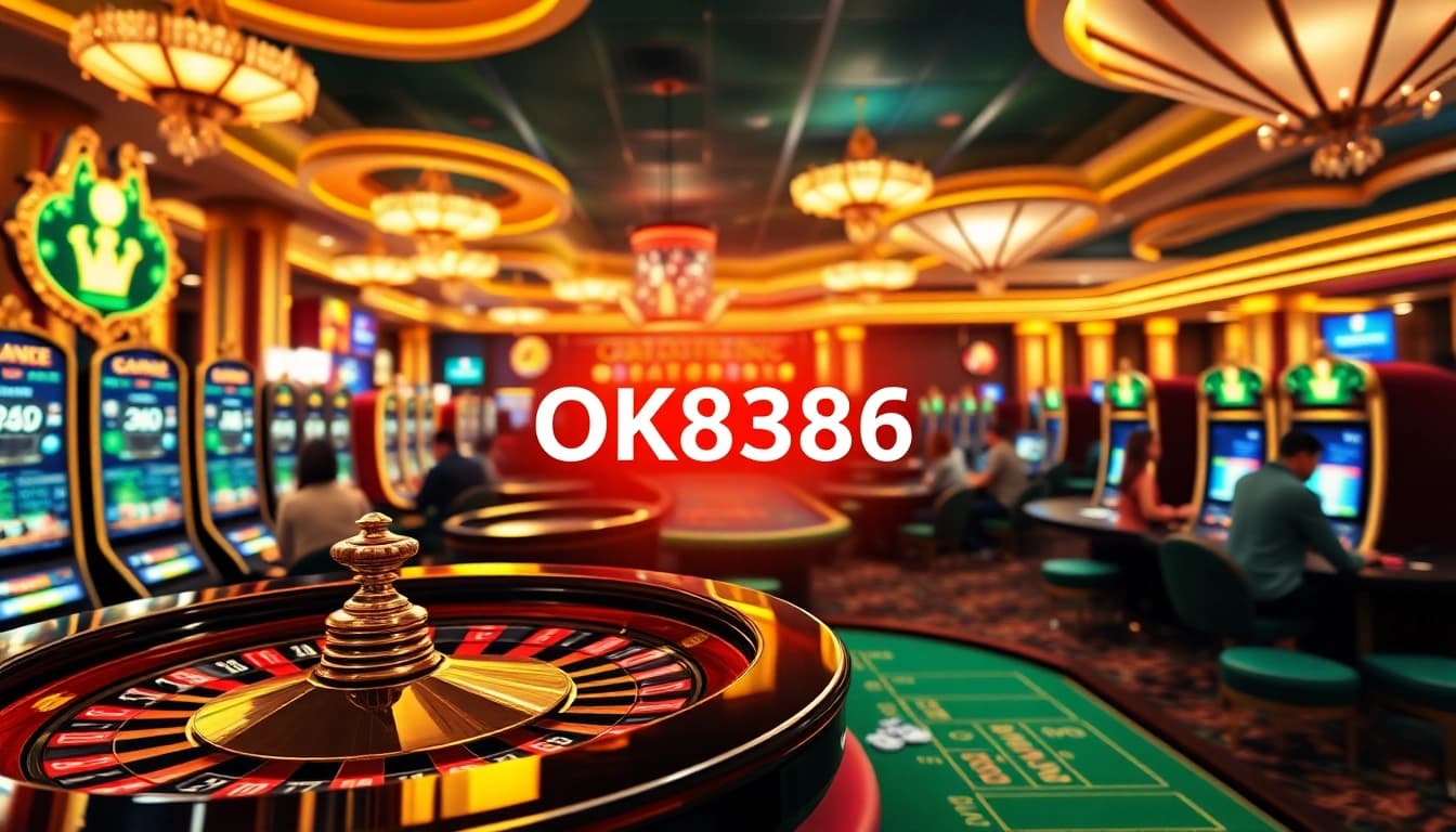 Experience the thrill of online gaming at OK8386 with vibrant tables and exciting casino elements.