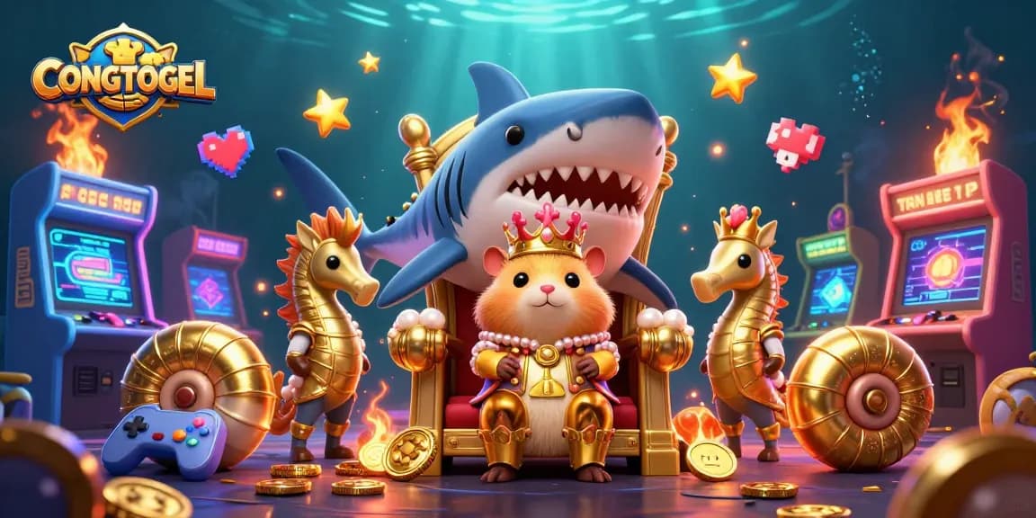 Engage with exciting wins at CONGTOGEL featuring a majestic hamster king and vibrant gaming elements.