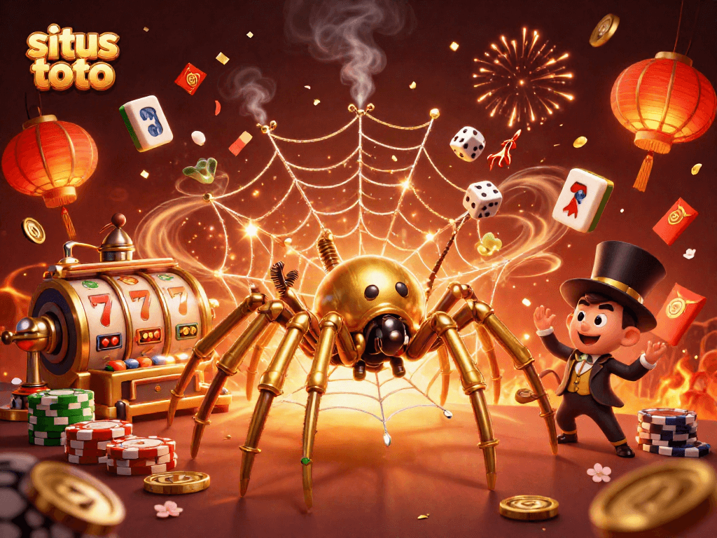 Mengguncang situs toto dengan ilustrasi 3D bertema kasino yang kaya elemen taruhan.