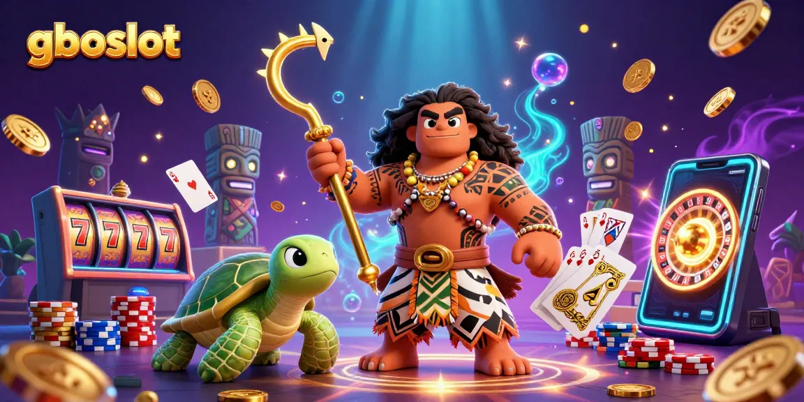 Memenangkan slot jackpot di gboslot dengan simbol keberuntungan dan chip poker berwarna-warni.