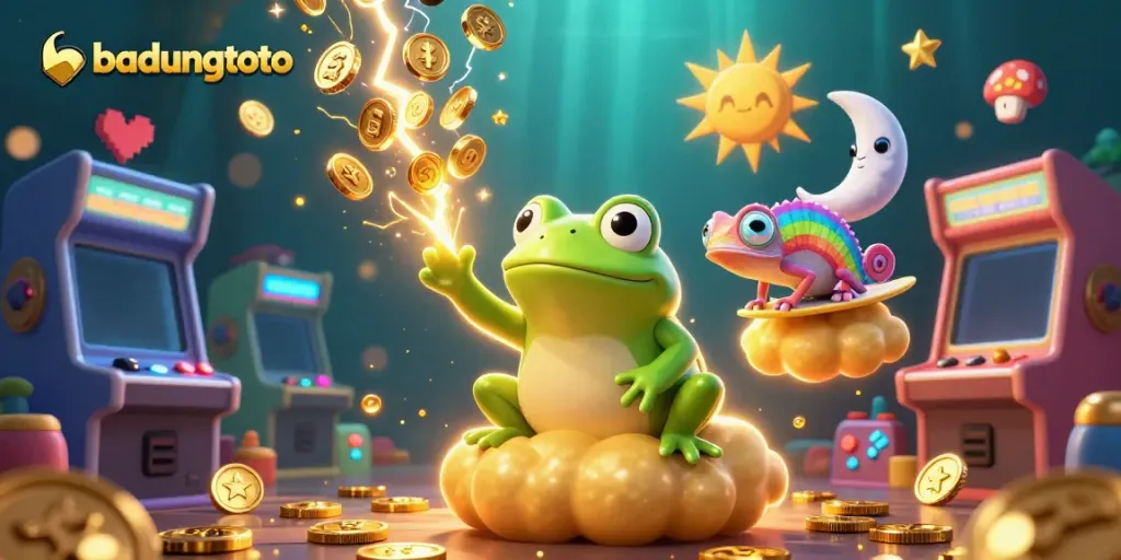 Experience the excitement of bandungtoto with a vibrant 3D scene of luck and gaming action.