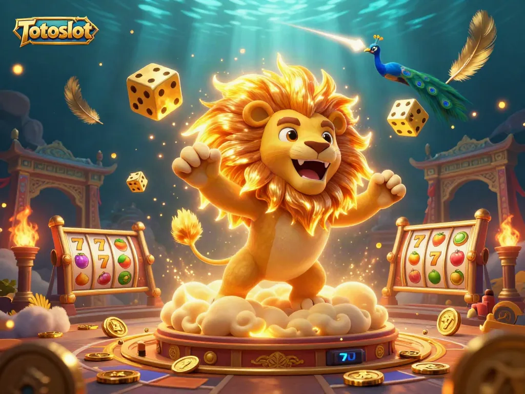 Menangkan jackpot Totoslot dengan ilustrasi kasino online yang penuh warna dan energik.