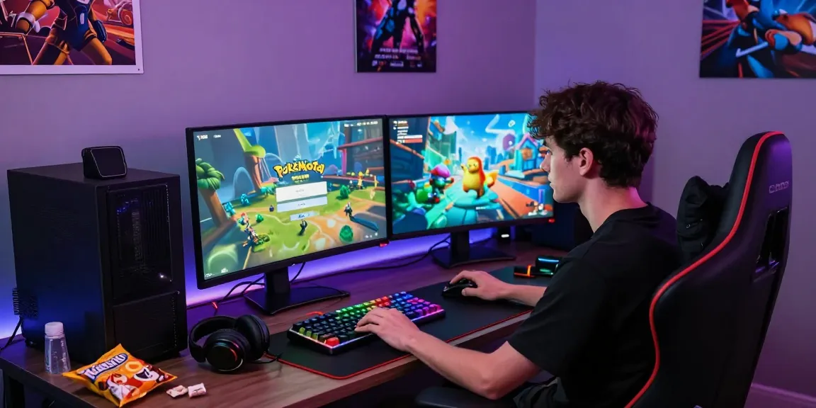 Login screen for pokemontoto displayed in an engaging gaming lounge with vibrant setup.