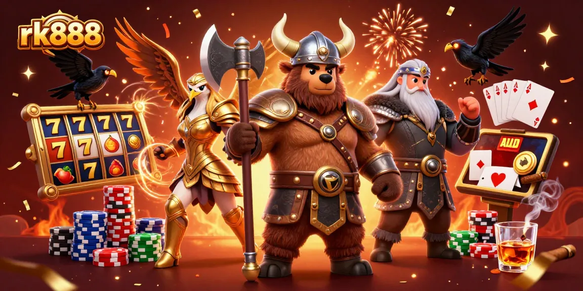 Experience thrilling moments with rk888 in this vibrant casino scene featuring dynamic slot games.