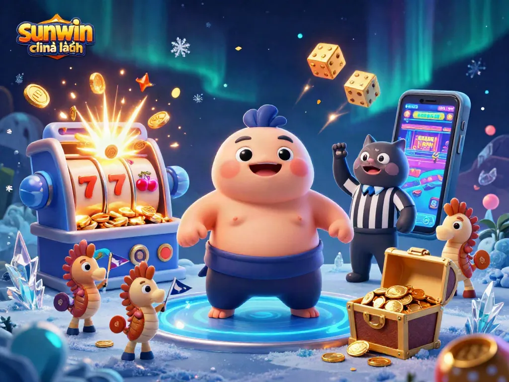 Experience winning moments at sunwin chính hãng with engaging casino action and vibrant 3D illustration