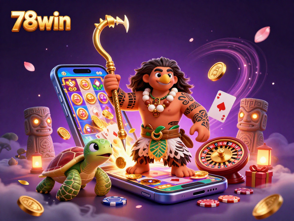 Engage with the 78win adventure through vibrant slot games with treasures shimmering around.