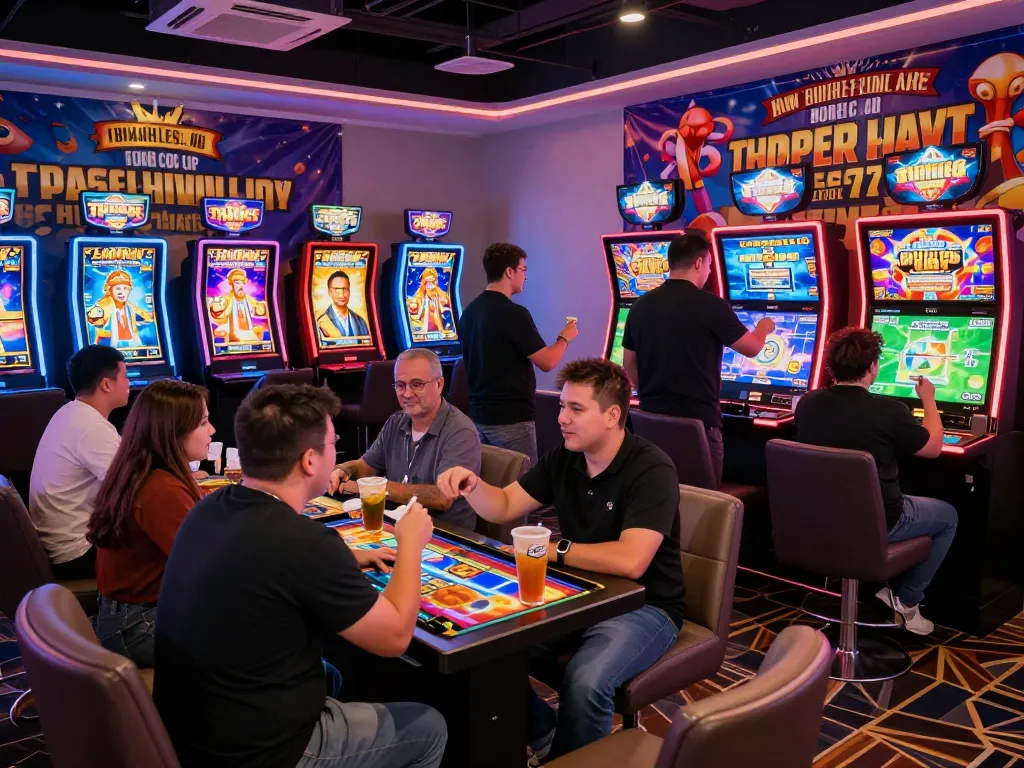 Exciting gaming atmosphere at https://79kingg.us/ featuring players enjoying fish shooting and slot games.