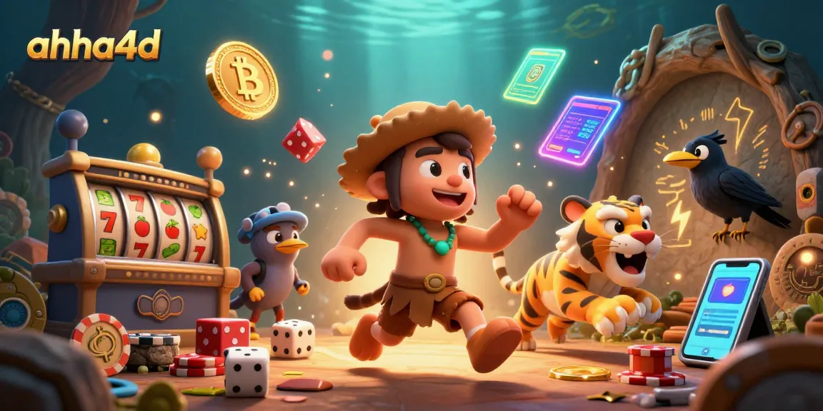 Engage with ahha4d's vibrant 3D cartoon casino scene featuring characters enjoying adventurous gaming interactions.