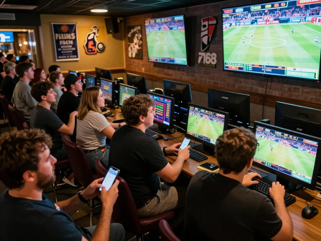 F168 thể thao experience with fans cheering at a lively sports betting event