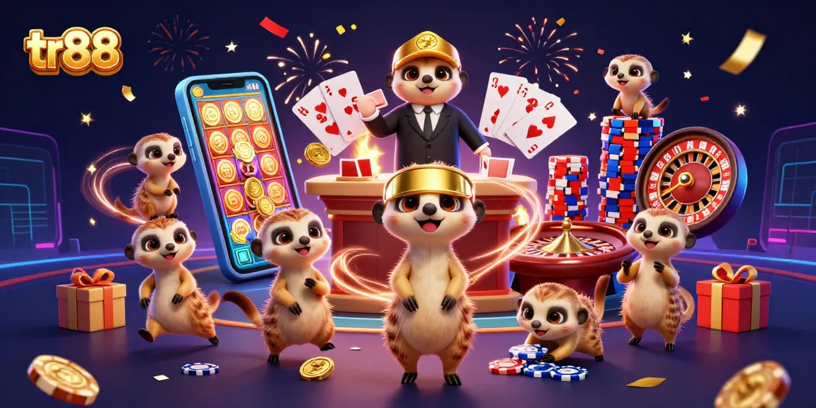 Engage in thrilling gaming at TR88 with meerkats managing an elaborate casino.