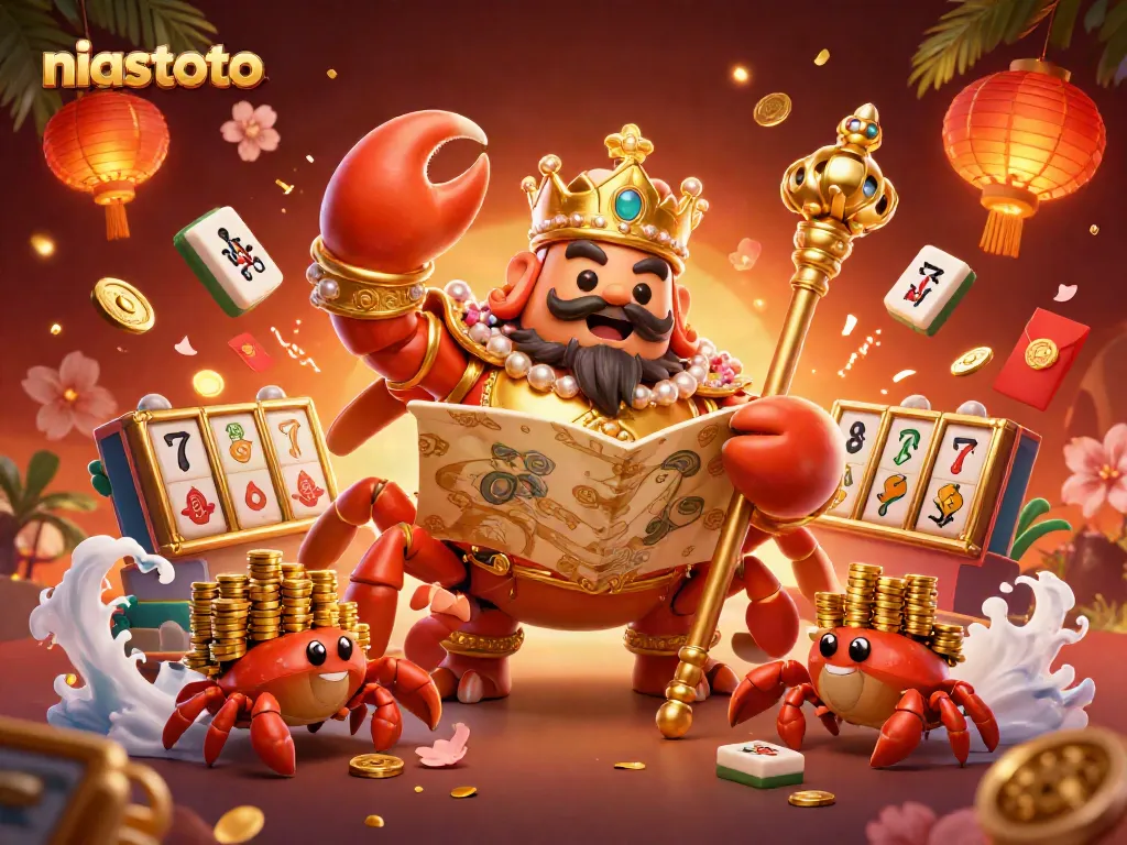 Menangkan chip emas di niastoto dengan kerajaan kepiting dan elemen slot yang meriah.