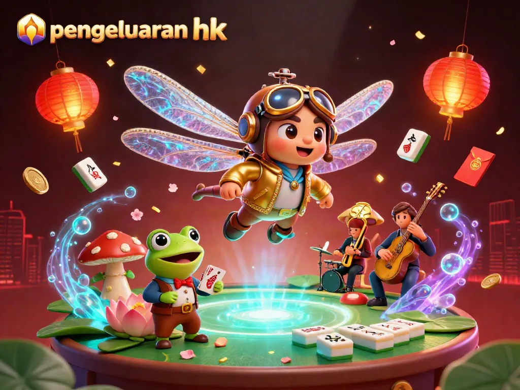 Menampilkan pengeluaran hk dengan ilustrasi kasino dan karakter menarik dalam suasana ceria.