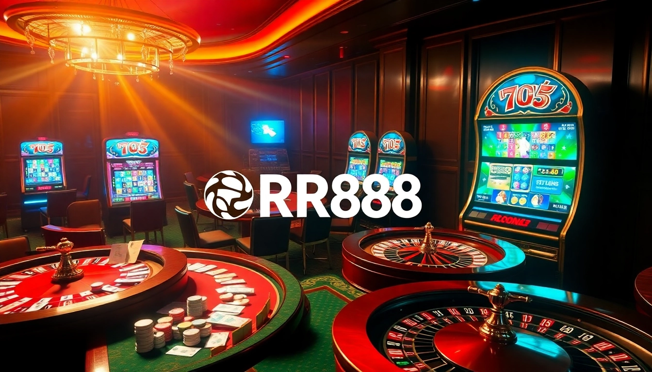 Exciting online gambling scene at RR88 trang chủ with vibrant casino tables and captivating games.