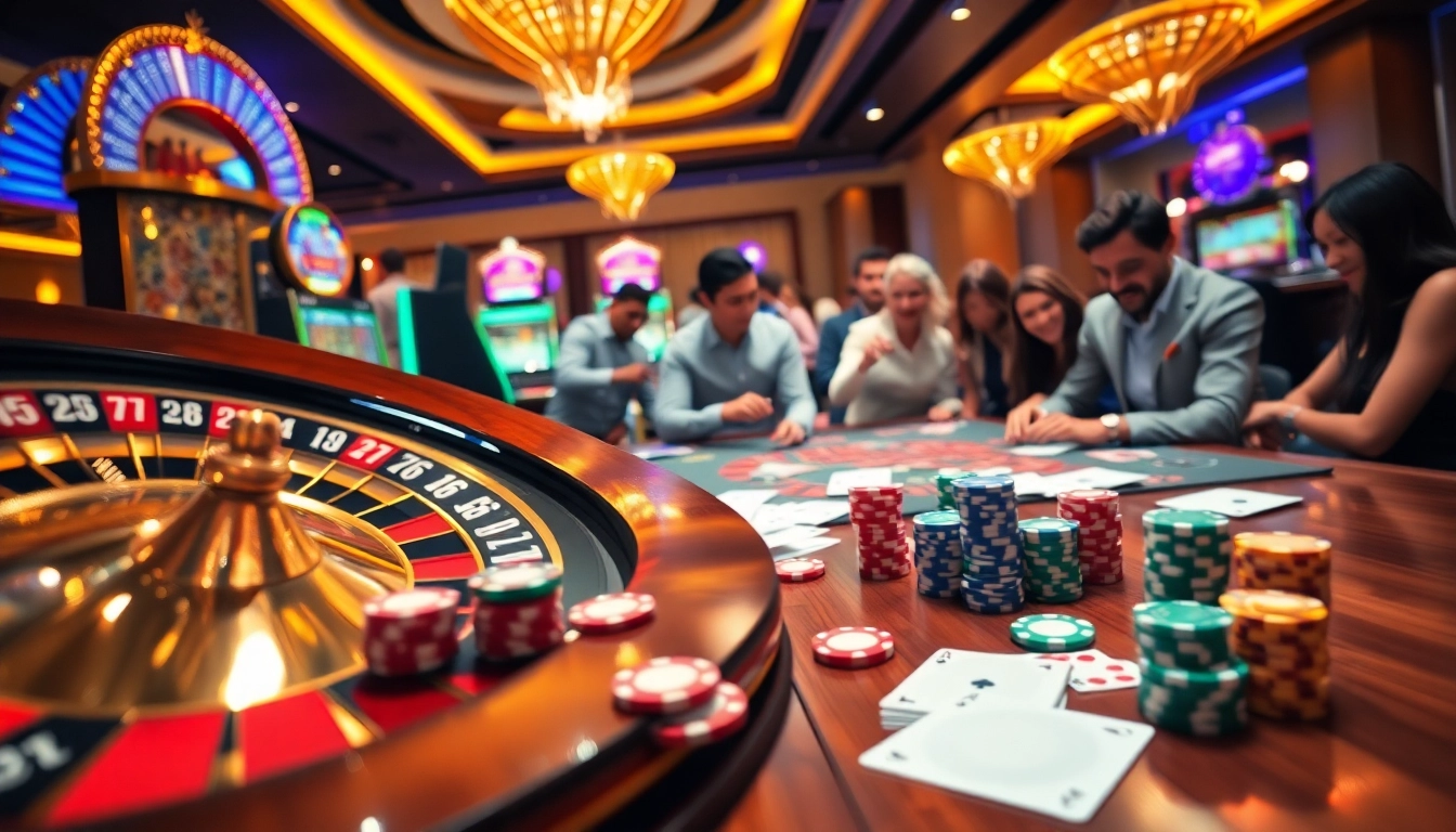 Experience the thrill of CM88 at a luxurious casino with roulette and poker excitement.