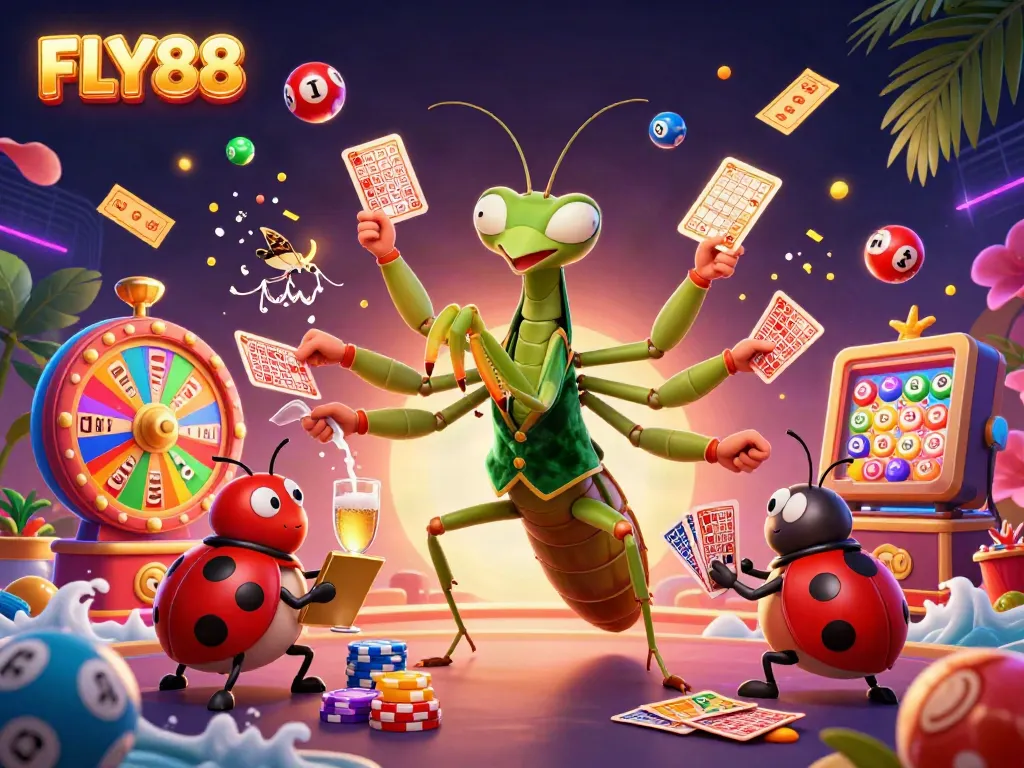 Experience the thrill of FLY88 gaming with dynamic actions in a vibrant casino scene.