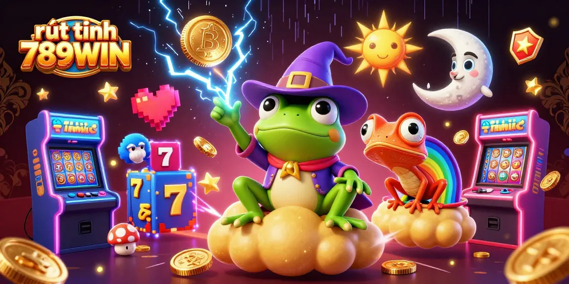 Engage with rút tiền 789WIN through a vibrant, dynamic casino illustration featuring mystical characters.