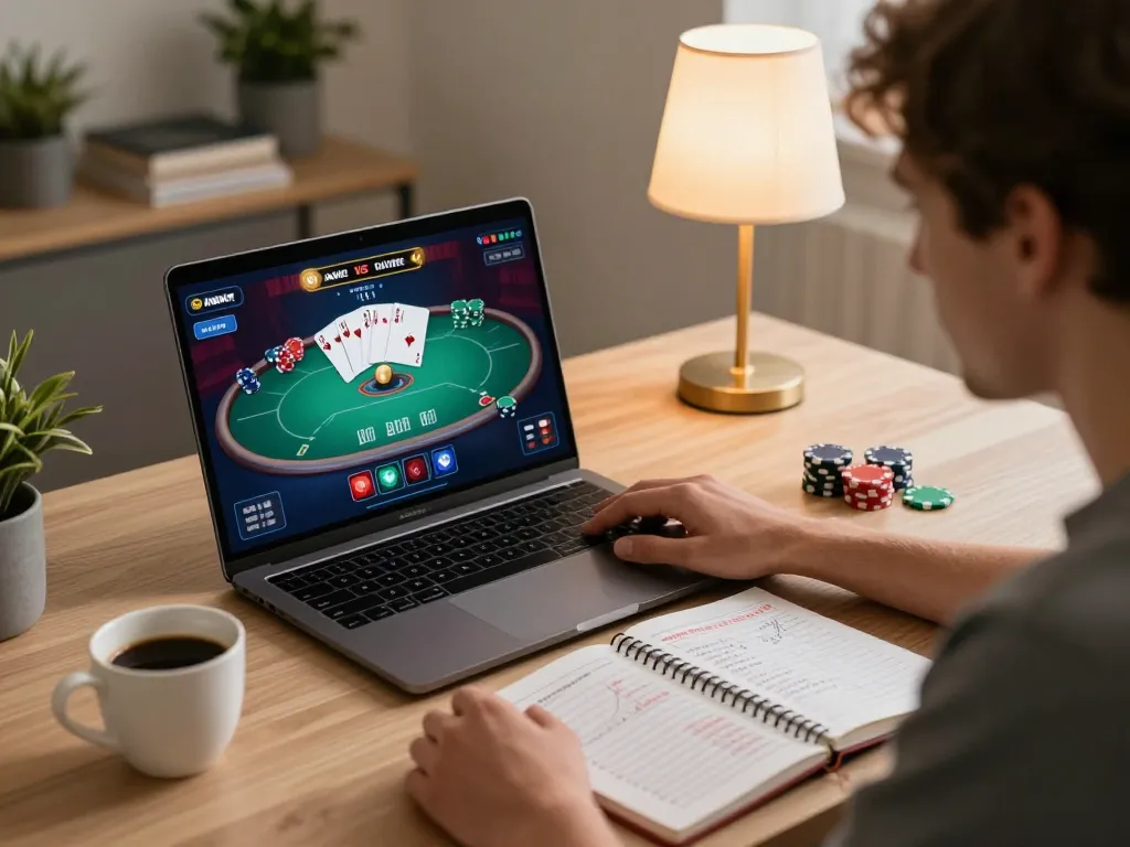 KADAL778 gaming session showing player engaged in an online poker game with chips and cards visible