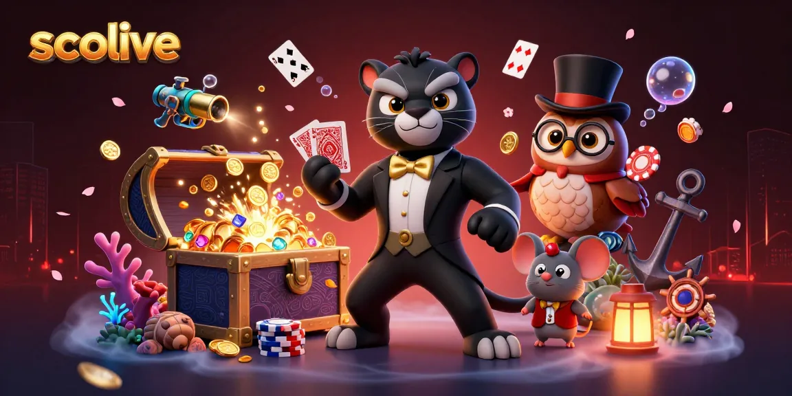 Socolive streamers interactively deal cards while colorful gems and poker chips surround them in a vibrant virtual scene.