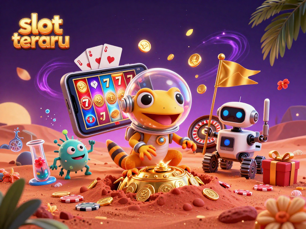 Engage in the vibrant world of slot terbaru with a gecko explorer and golden casino treasure on Mars.