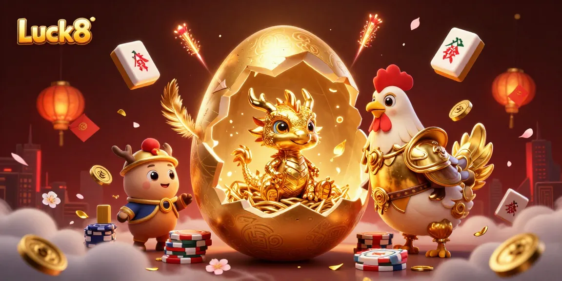 Engage with Luck8's thrilling experience featuring a legendary dragon guarding poker treasures.