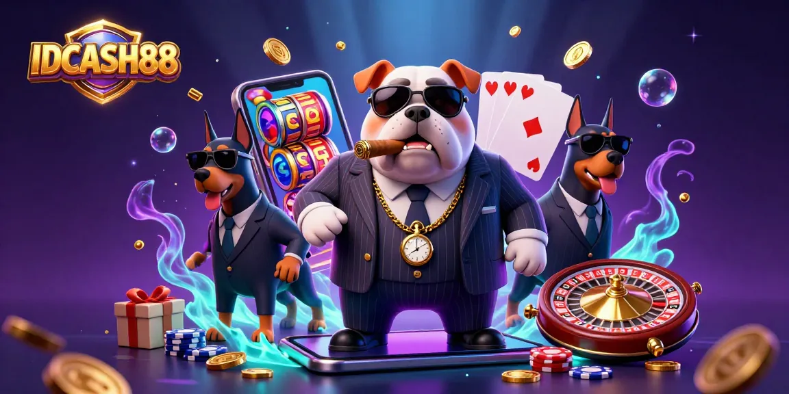 Spin the reels with IDCASH88 as the cartoon mafia bulldog boss and his bodyguards dig into gambling fun.