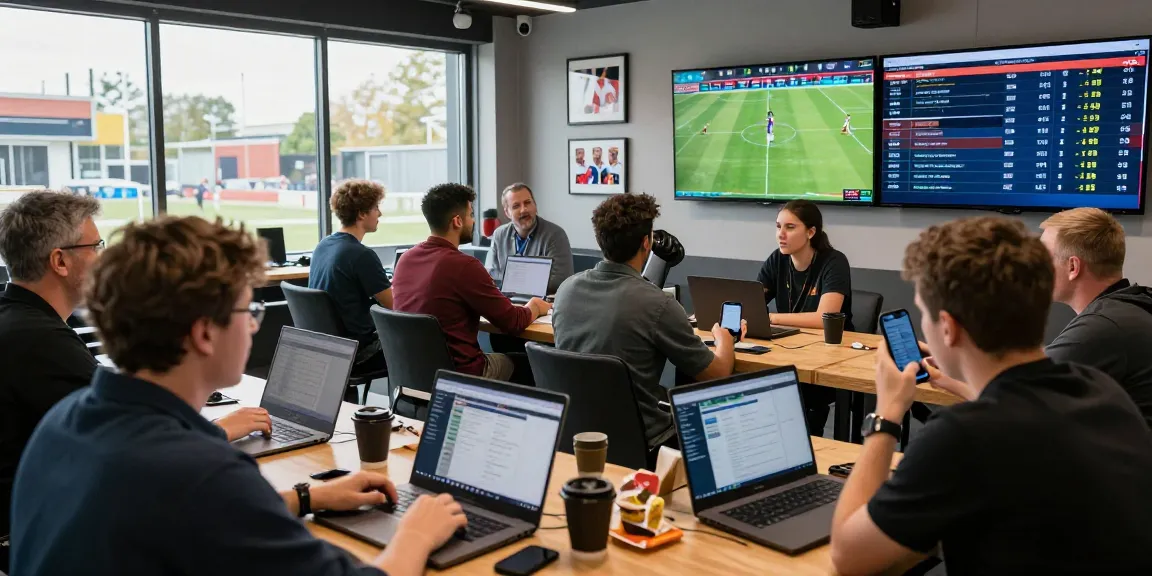Sports betting enthusiasts at soikeonhacai.com.co engaged in real-time analytics and odds, capturing the dynamic atmosphere.