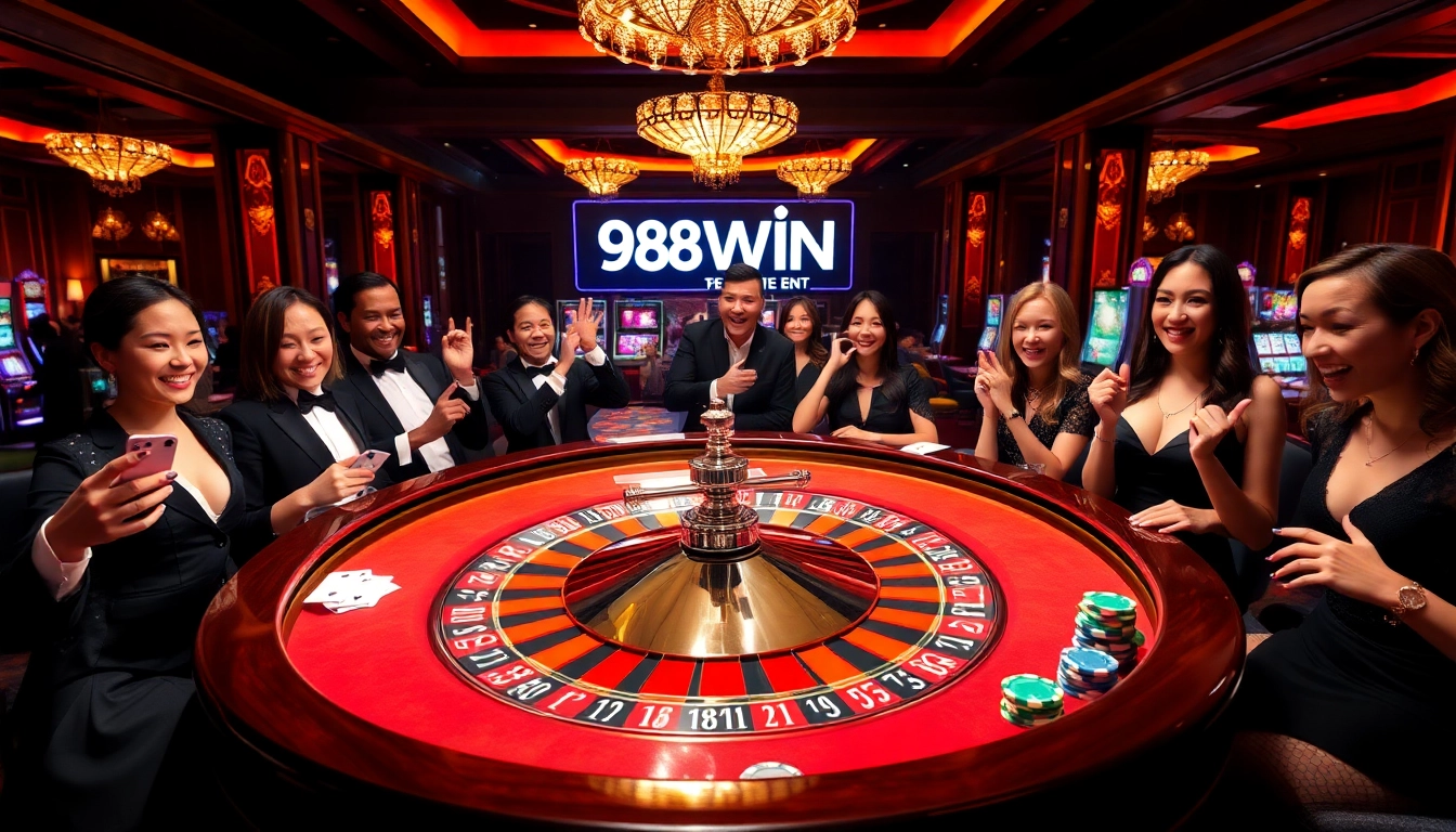 Experience the thrill of gaming with 98WIN at an upscale casino table surrounded by poker chips and cards.
