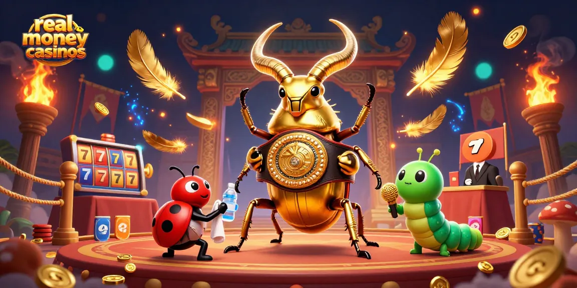 Experience thrilling action in real money casinos with vibrant characters in a dynamic gambling arena.