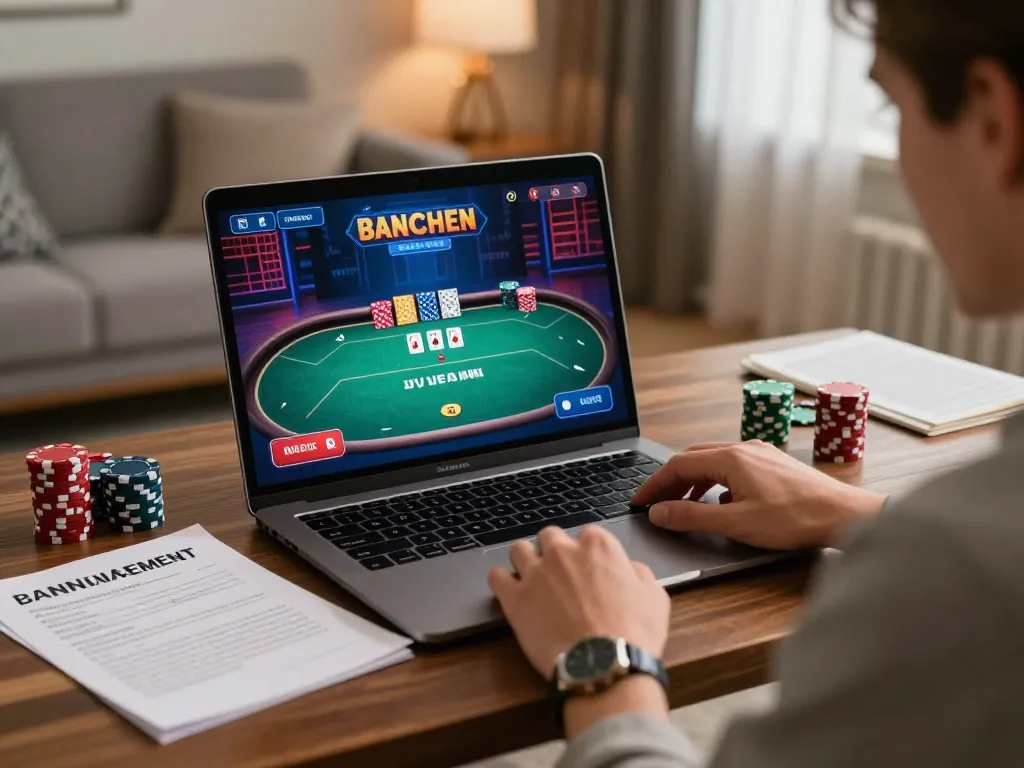 Engaging in strategic poker gameplay on laptop highlighting sc888 online casino experience.