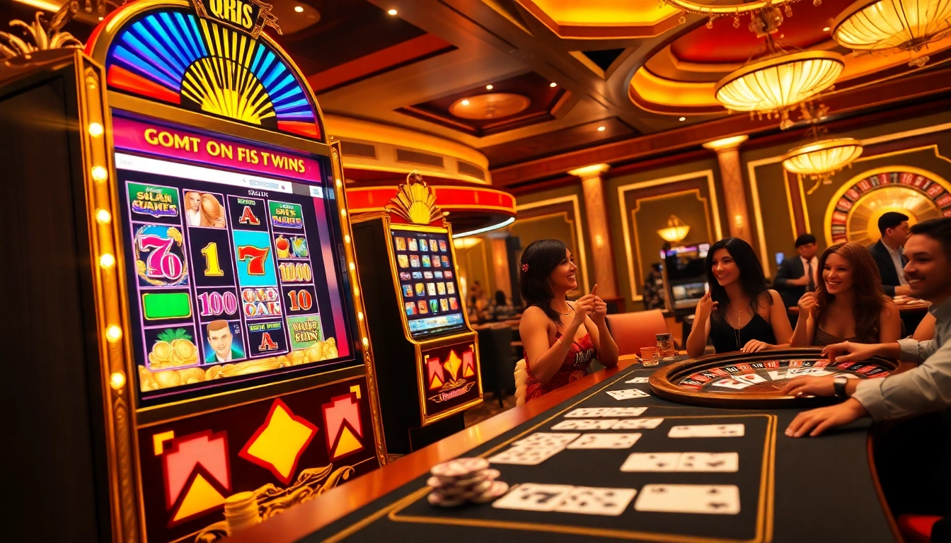 Exciting slot machine gameplay featuring slot qris deposit 10k in a luxurious casino.