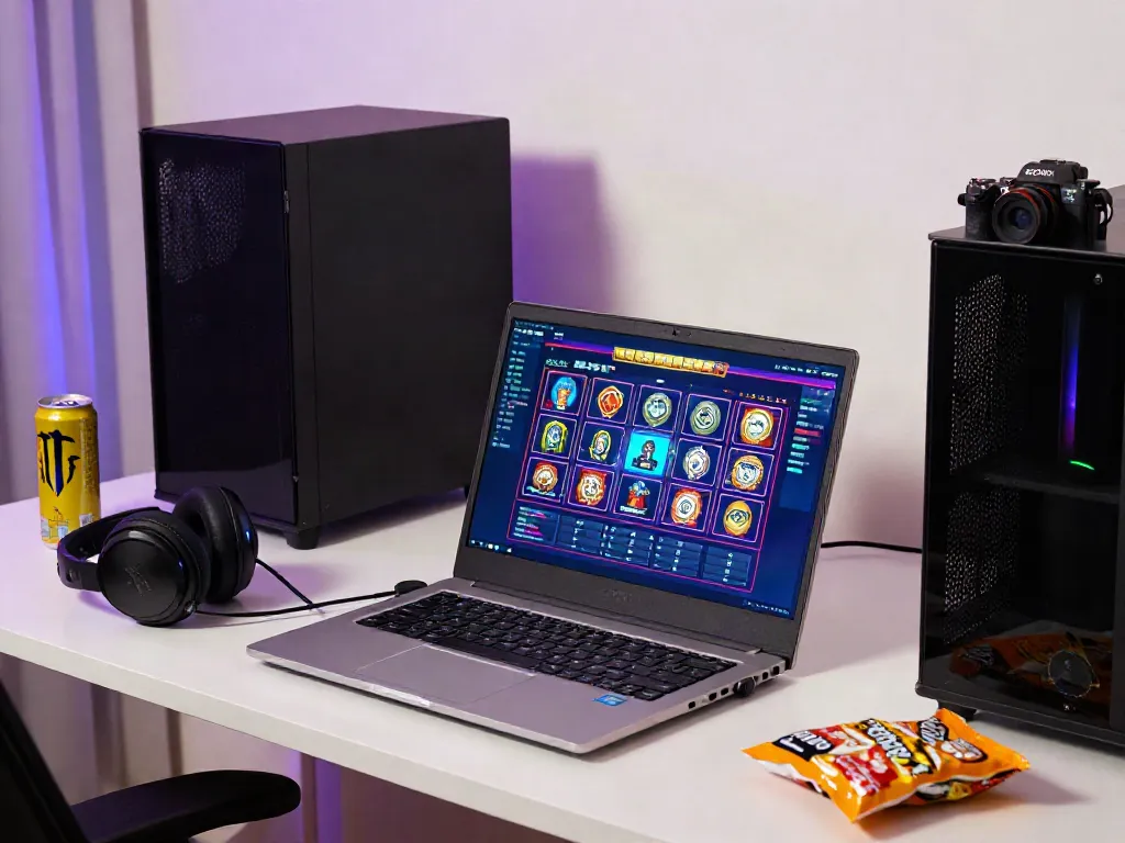 Pengguna HOTWIN88 bermain game slot online dengan antusias, di sudut gaming yang cerah.