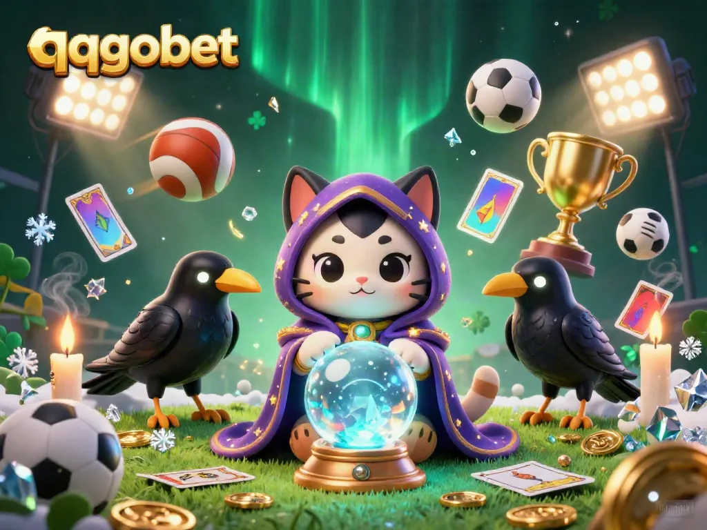 Engaging qqgobet scene with mystical characters and vibrant sports elements showcasing dynamic betting action.