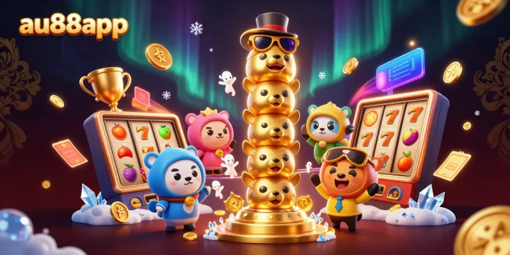 Players engaging with the vibrant au88app casino, enjoying exciting slot games and unique bonuses.