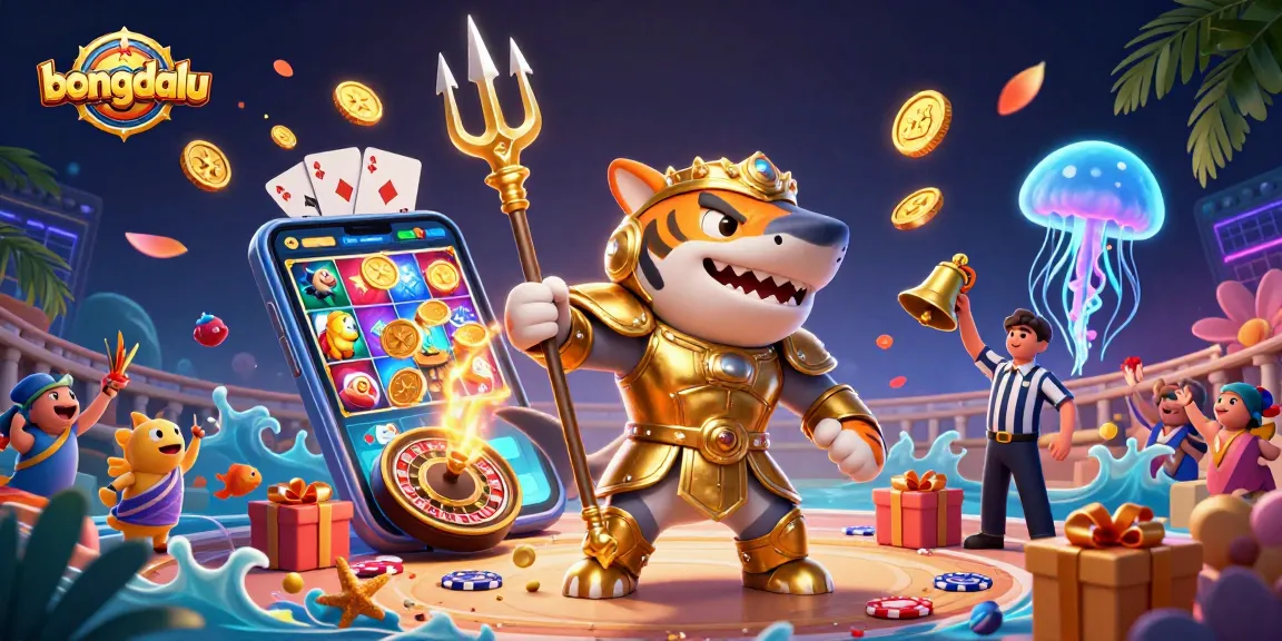 Engage with bongdalu through an immersive underwater casino scene showcasing games and vibrant characters.