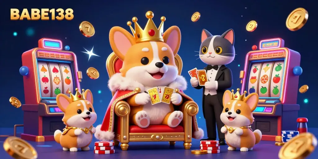 BabE138 menampilkan kemewahan slot dengan permainan menarik dan jackpot, bersinar cerah di latar belakang yang memukau.