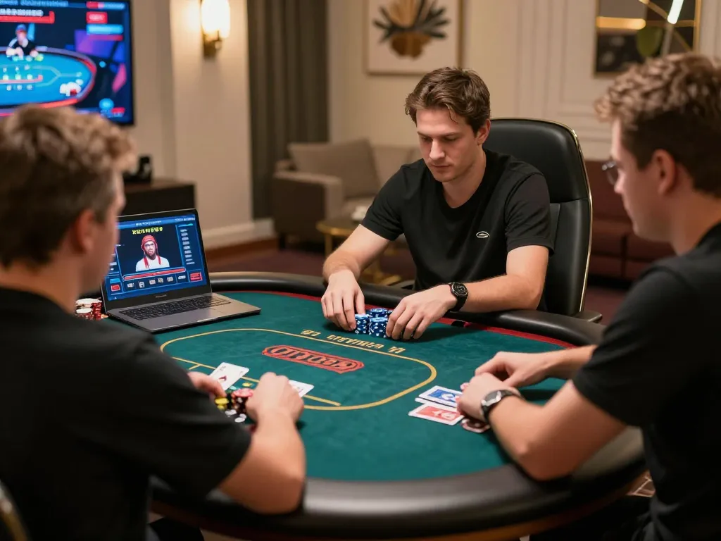 Engaging players enjoying dynamic online poker on VENOM889, showcasing strategic gameplay.