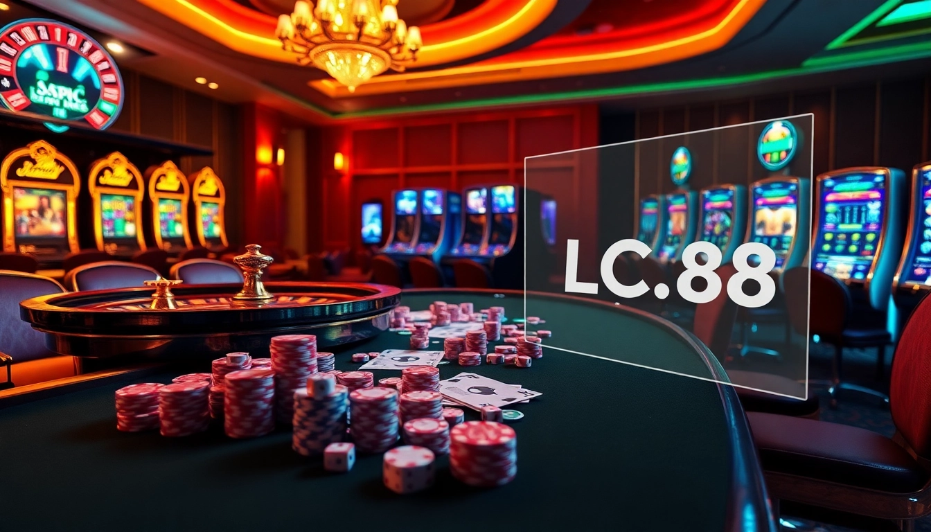 Experience the thrill of gambling at https://lc88.supply/ with elegant casino tables and vibrant slot machines.