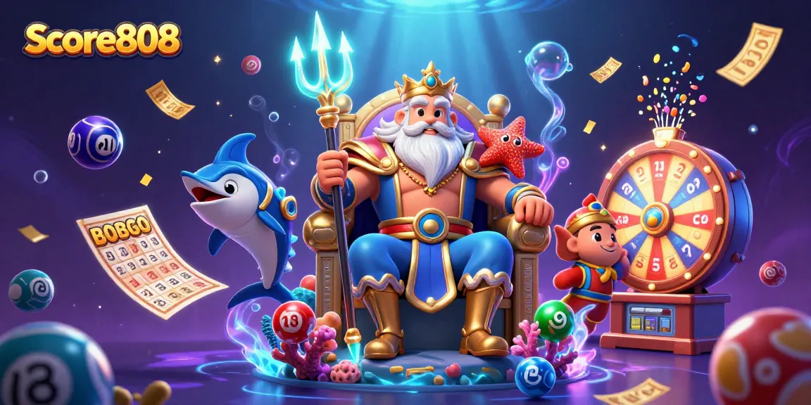 Score808 enhances your gaming experience with vibrant visuals and dynamic elements in this casino-themed illustration.
