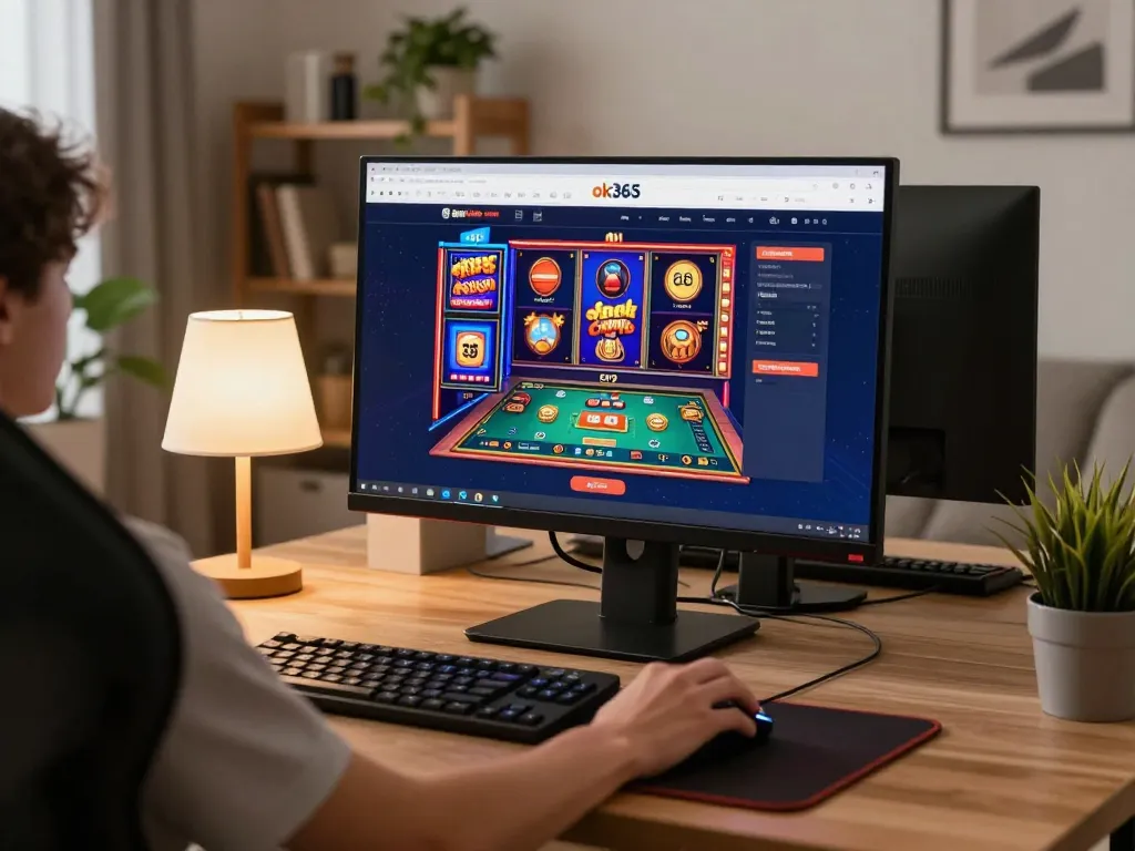 Engaging with ok365 com online gaming interface on a modern desktop for strategic gameplay.