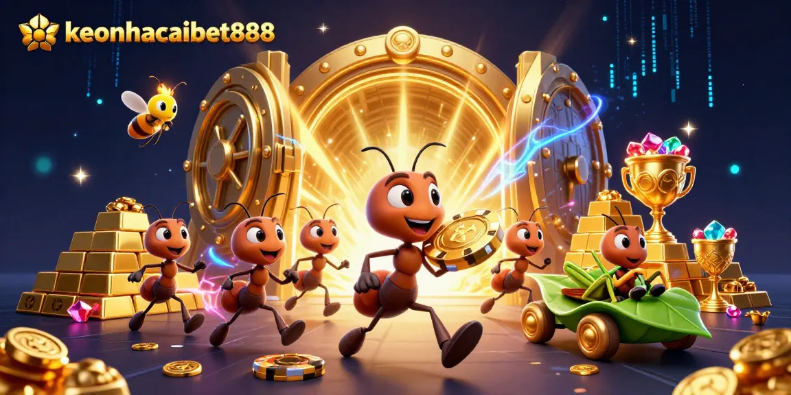 Engage with keonhacaibet888 as animated ants steal a giant poker chip in a dazzling casino heist.