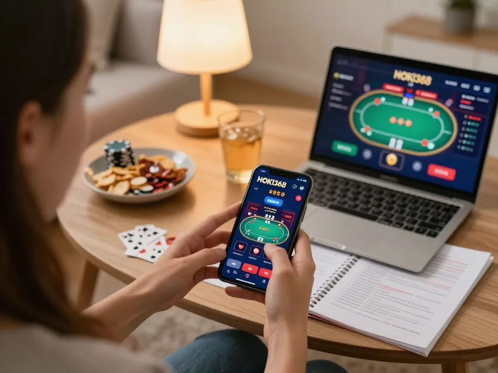 Moment menarik di aplikasi HOKI368 saat pemain menikmati kasino online dari rumah.