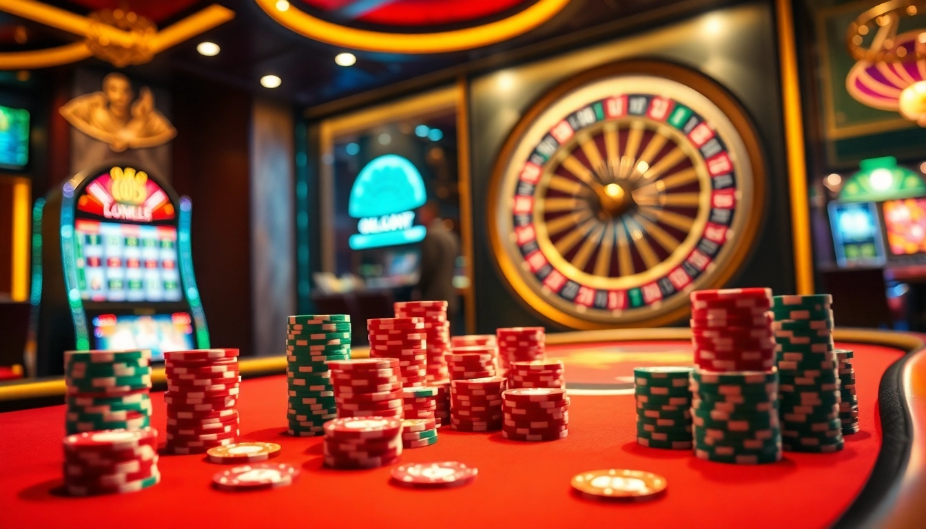 Engage in exciting gameplay at the CM 88 casino with vibrant poker tables and thrilling slot machines.
