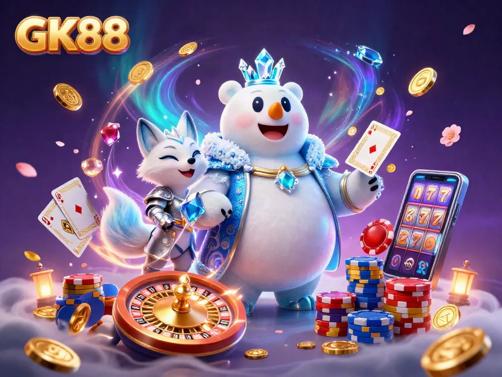 Experience thrilling gameplay at GK88, featuring dynamic characters and vibrant casino elements.