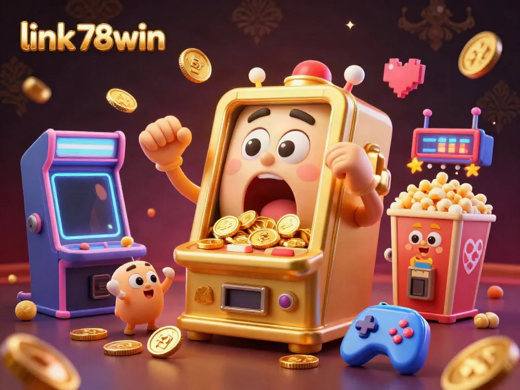 Experience a jackpot celebration with link 78win as the golden slot machine surprises with coins overflowing.