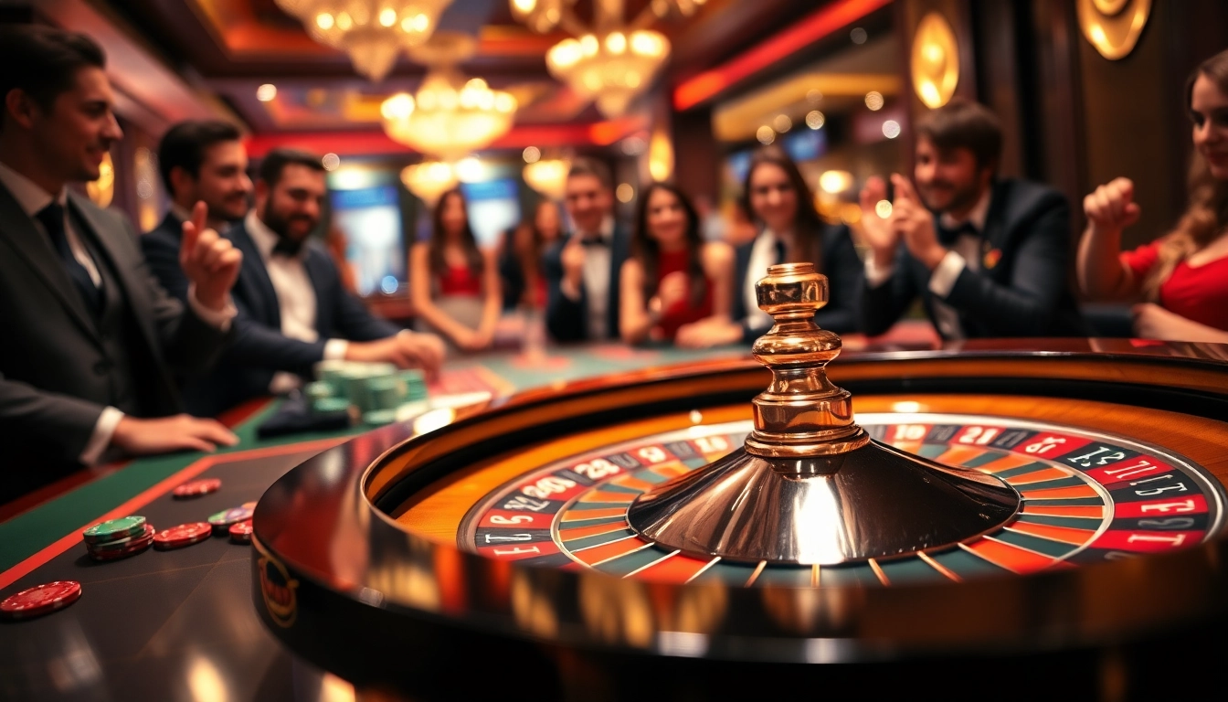 tkp188 saat bermain di meja roulette yang megah dengan suasana kasino yang menawan.